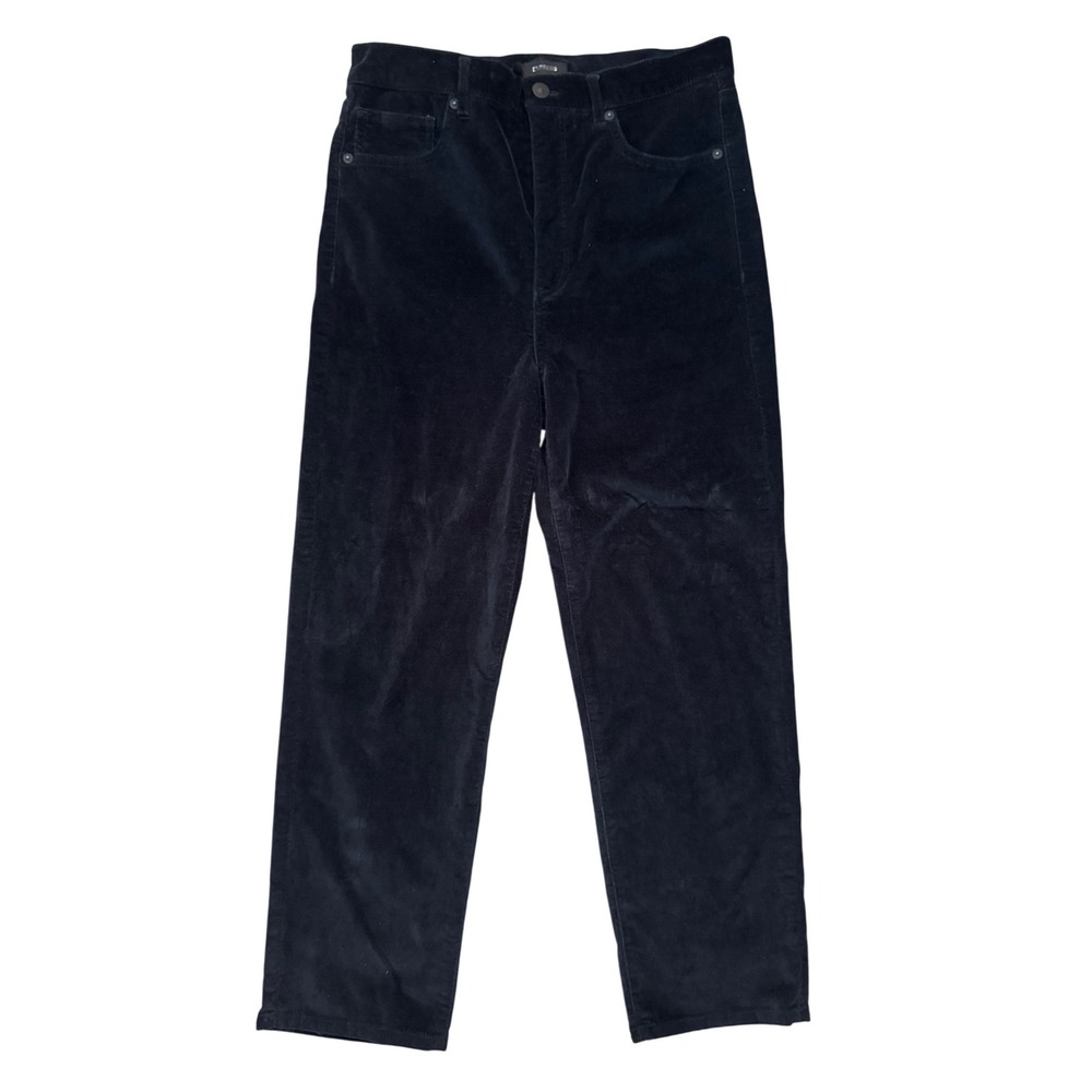 Express Womens Navy Velvet‎ Straight Leg Super High Rise Pants Size 8